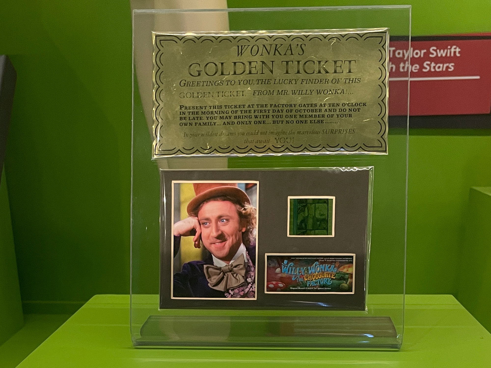 Golden Ticket screen-used prop, Willy Wonka & the Chocolate Factory